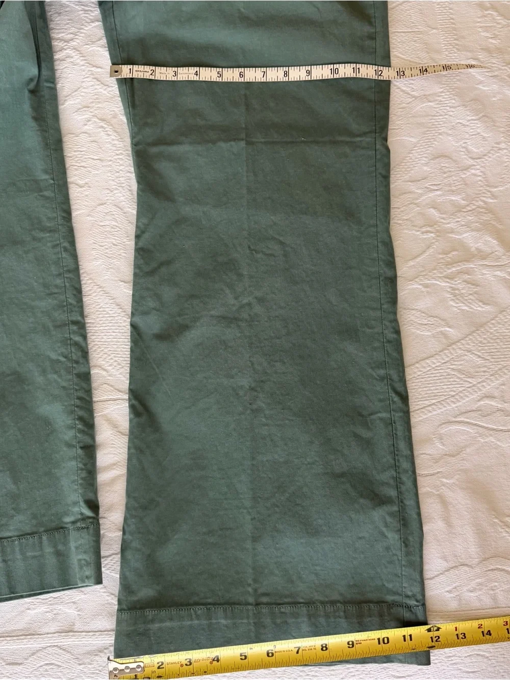 J.Crew High Rise Straight Leg Cotton Linen Patch-Pocket Pants Sage Green Size 34